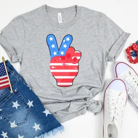 4th of July Peace Soft Cotton T-shirt