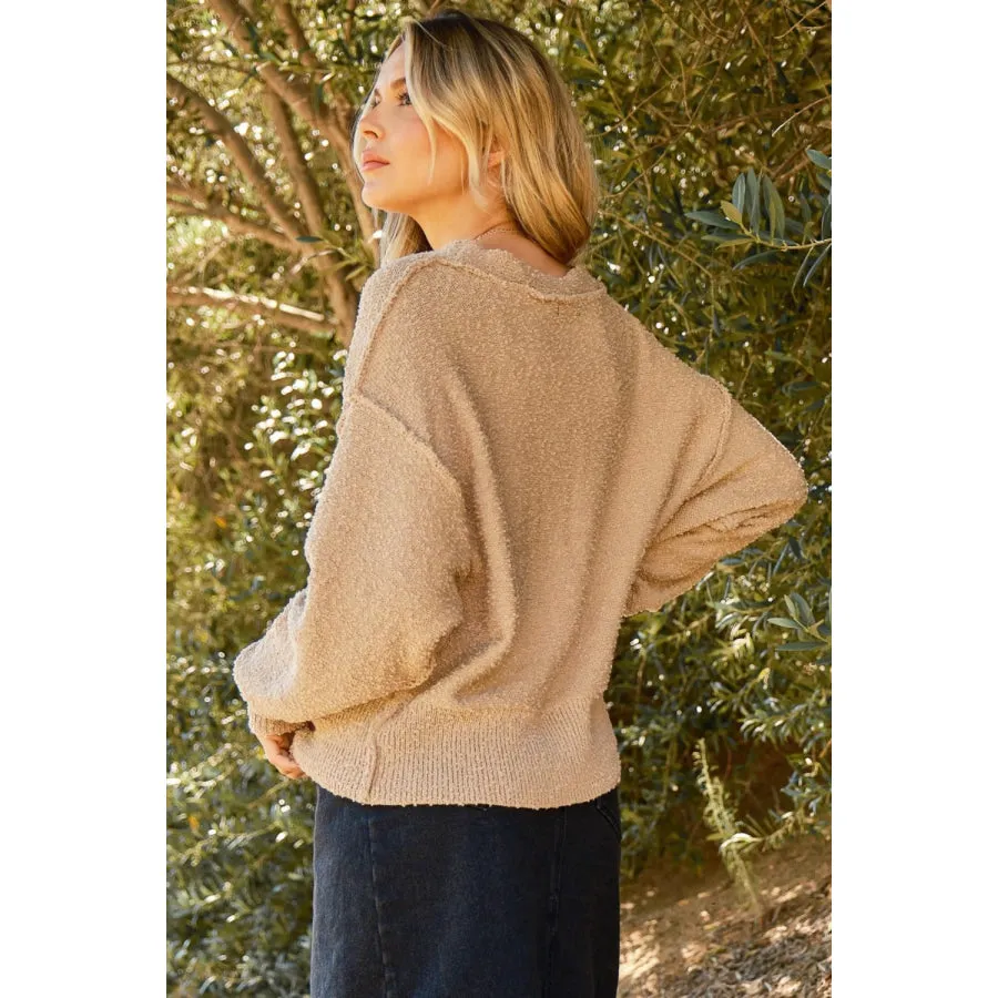 And The Why Button Down Popcorn Sweater Cardigan