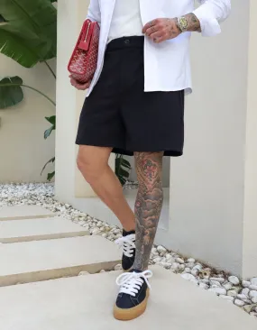 Black Relaxed Fit Short