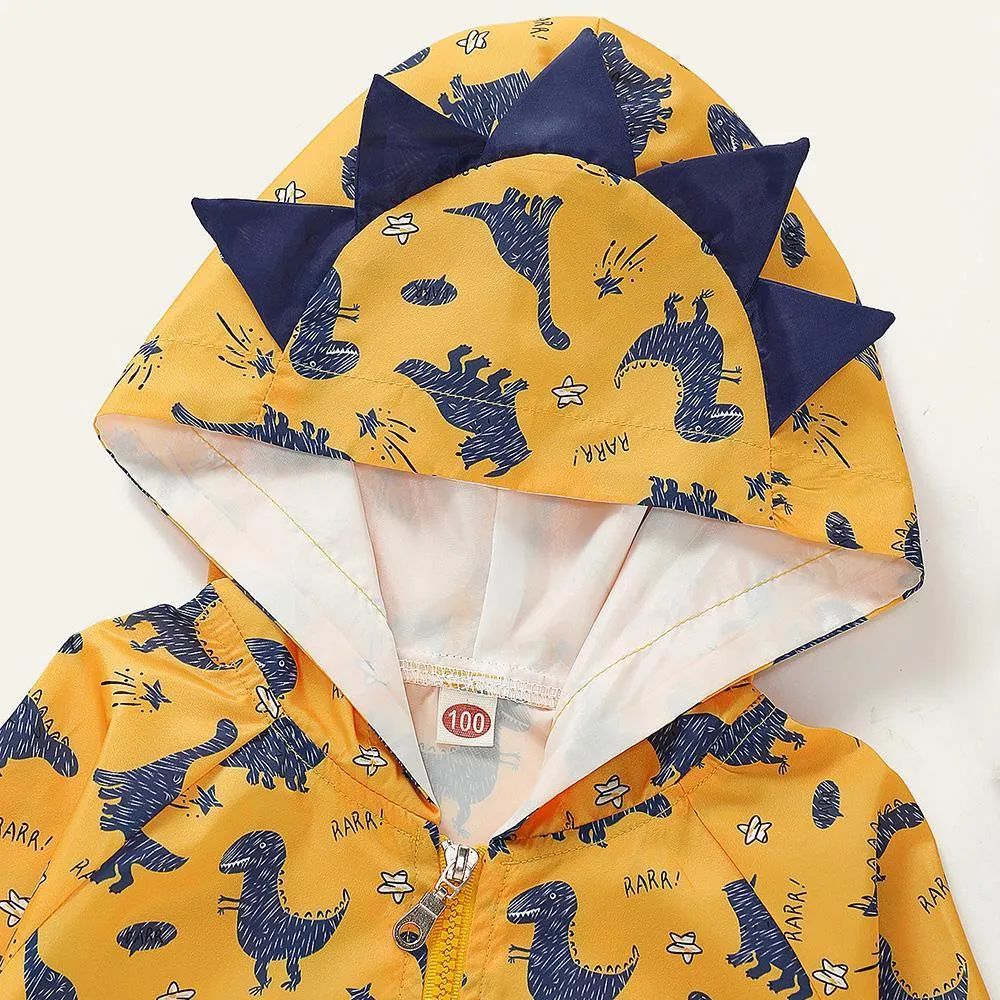 Boys 3D Dinosaur Printed Hooded Jackets Wholesale Toddler Boy Clothing