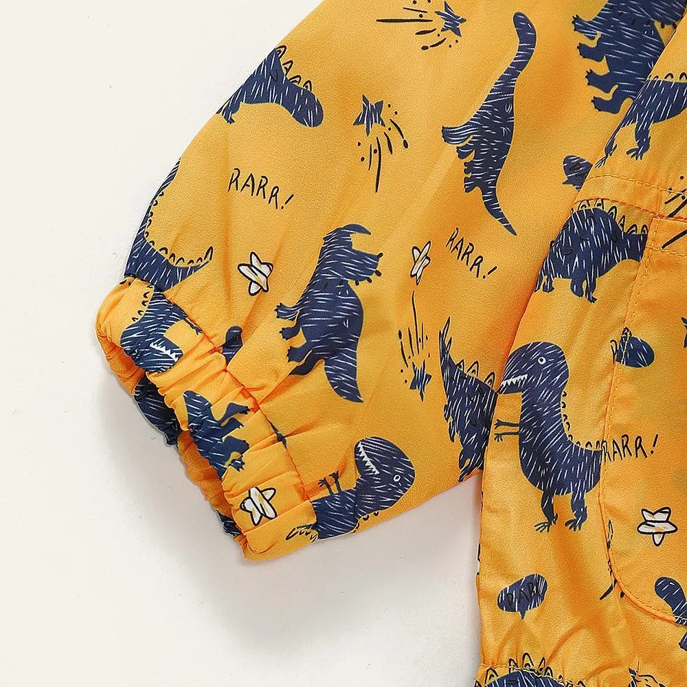 Boys 3D Dinosaur Printed Hooded Jackets Wholesale Toddler Boy Clothing
