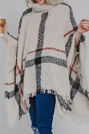 Casual Patchwork Tassel Turtleneck Cardigans(3 Colors)