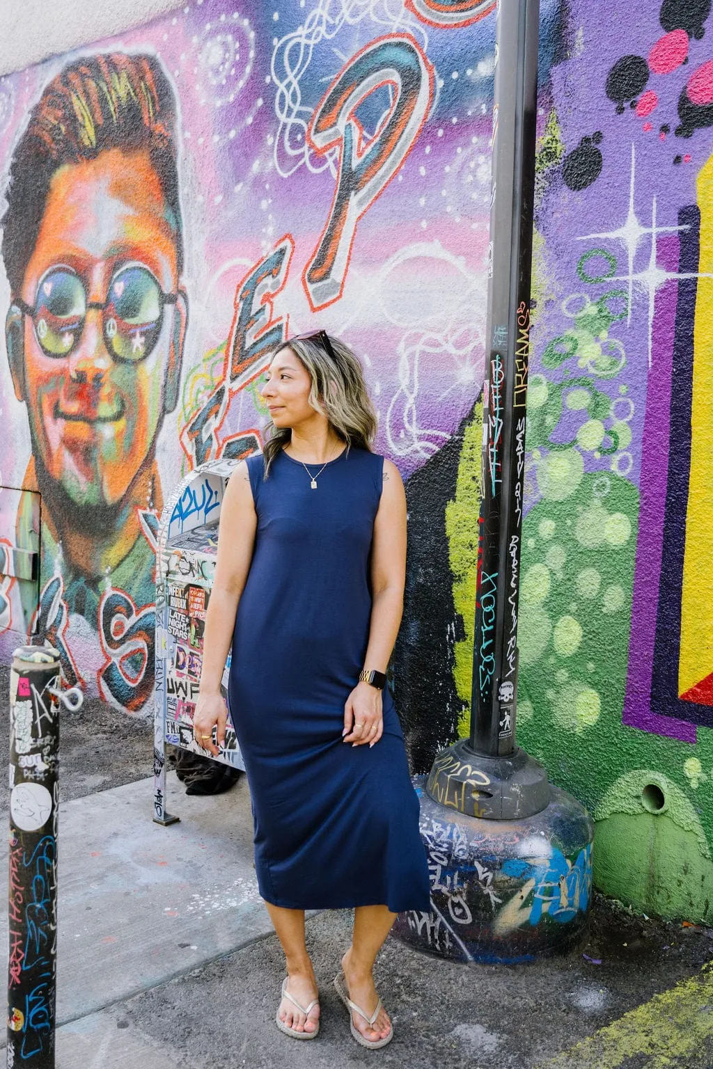 Column Midi Dress in Cornflower