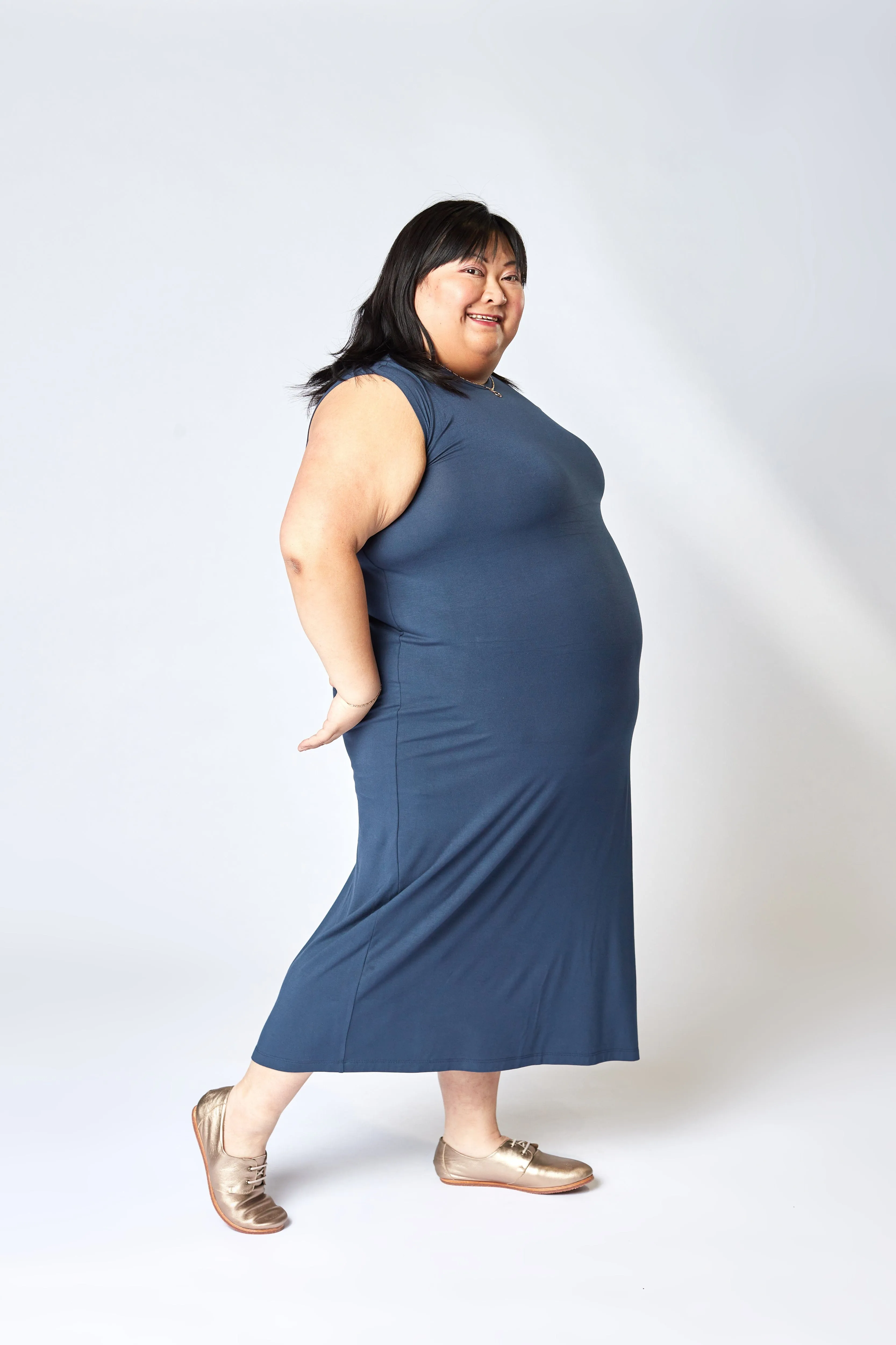 Column Midi Dress in Cornflower