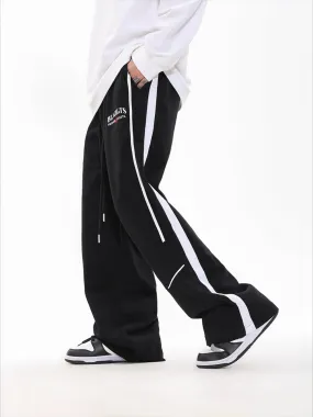 Contrast Color Loose Sweatpants