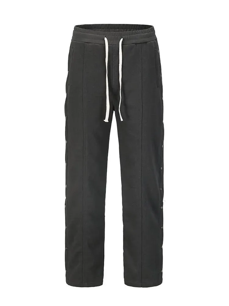 Distressed Breasted Straight Loose Sweatpants