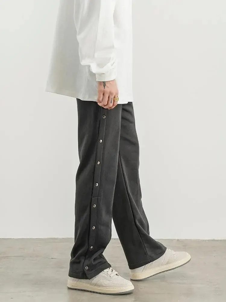 Distressed Breasted Straight Loose Sweatpants