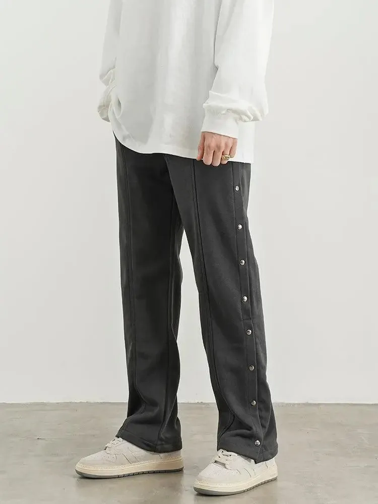Distressed Breasted Straight Loose Sweatpants