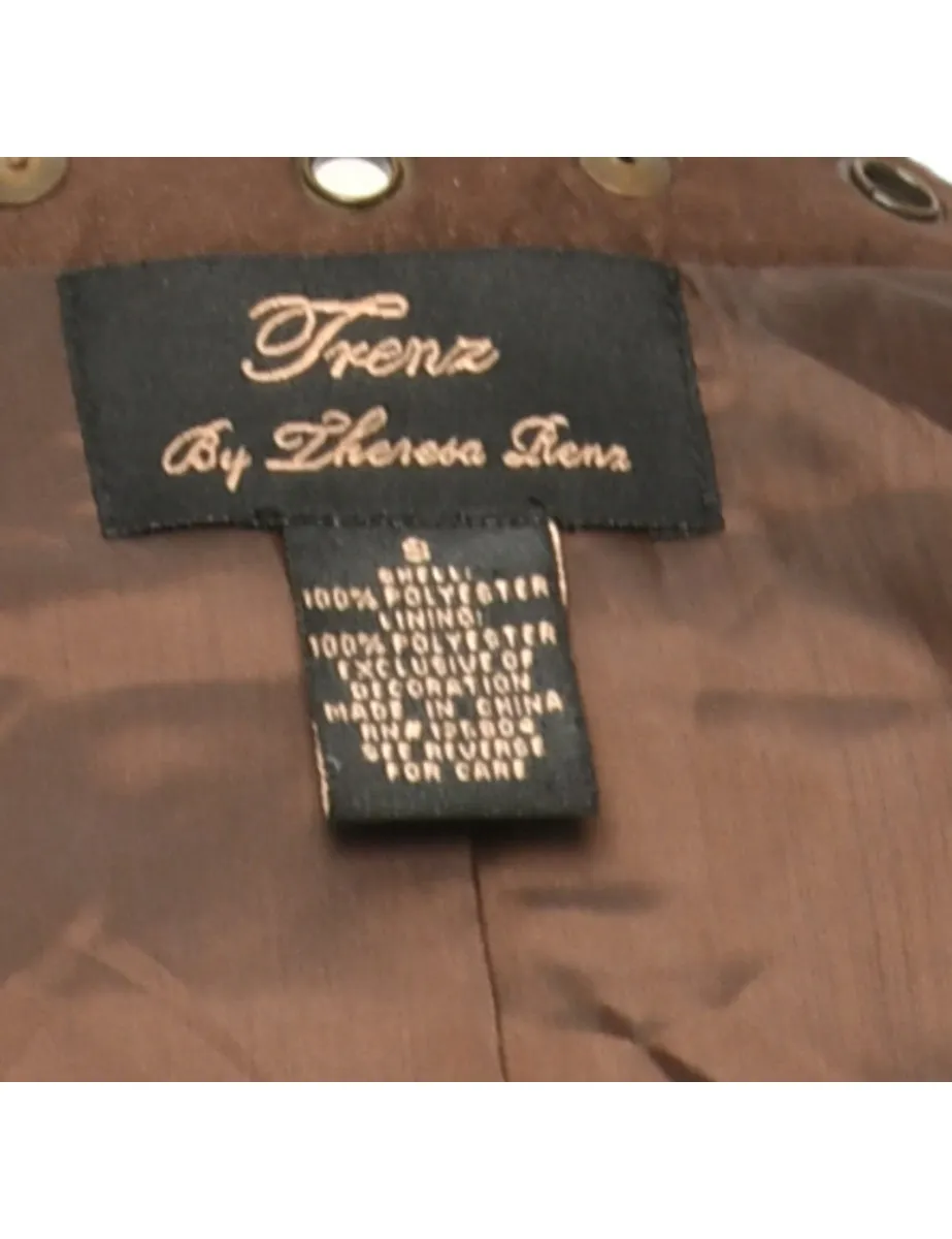 Embellished Dark Brown Jacket - M