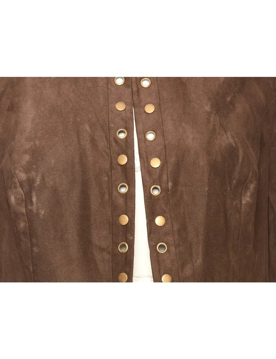 Embellished Dark Brown Jacket - M