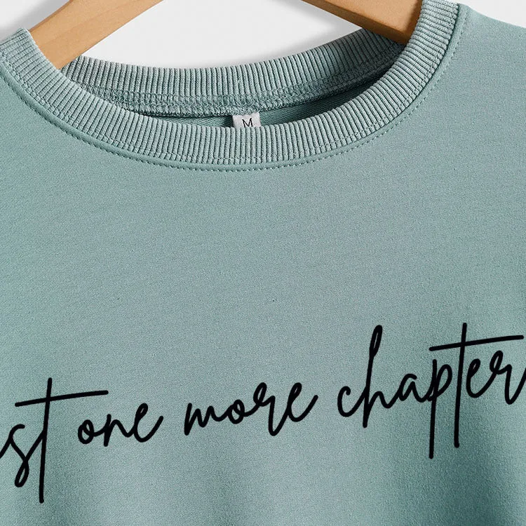 Just One More Letters Round Neck Sweater Female Large Size Long Sleeve