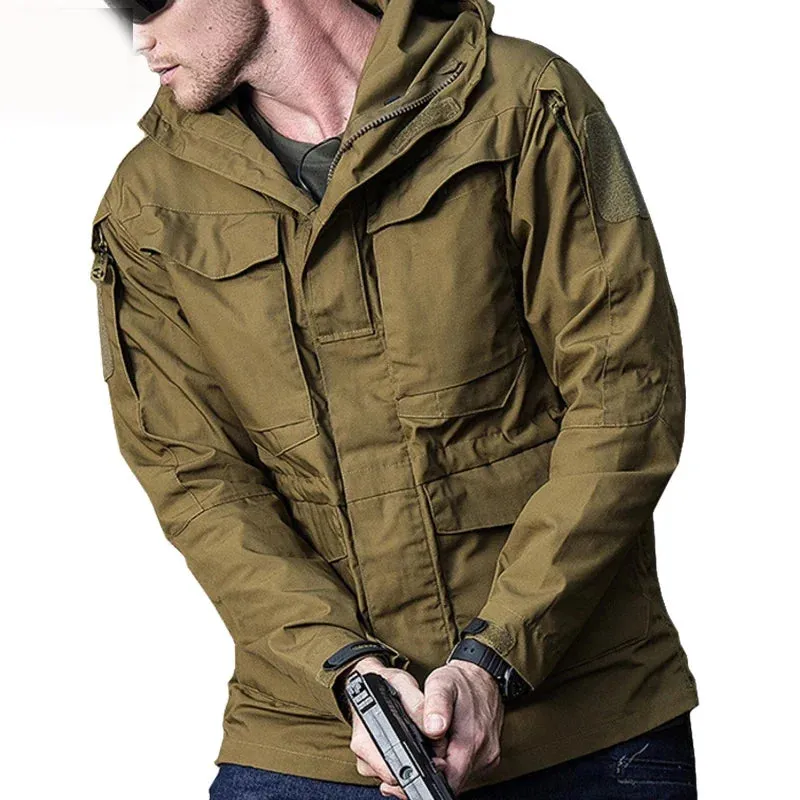 M65 UK US Army Windbreaker Military Field Jackets Men's Waterproof Coat Hoodie