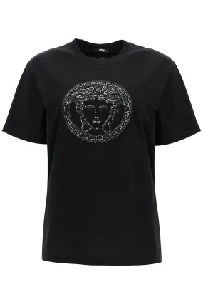medusa embroidered t-shirt 1018752 1A13594 BLACK
