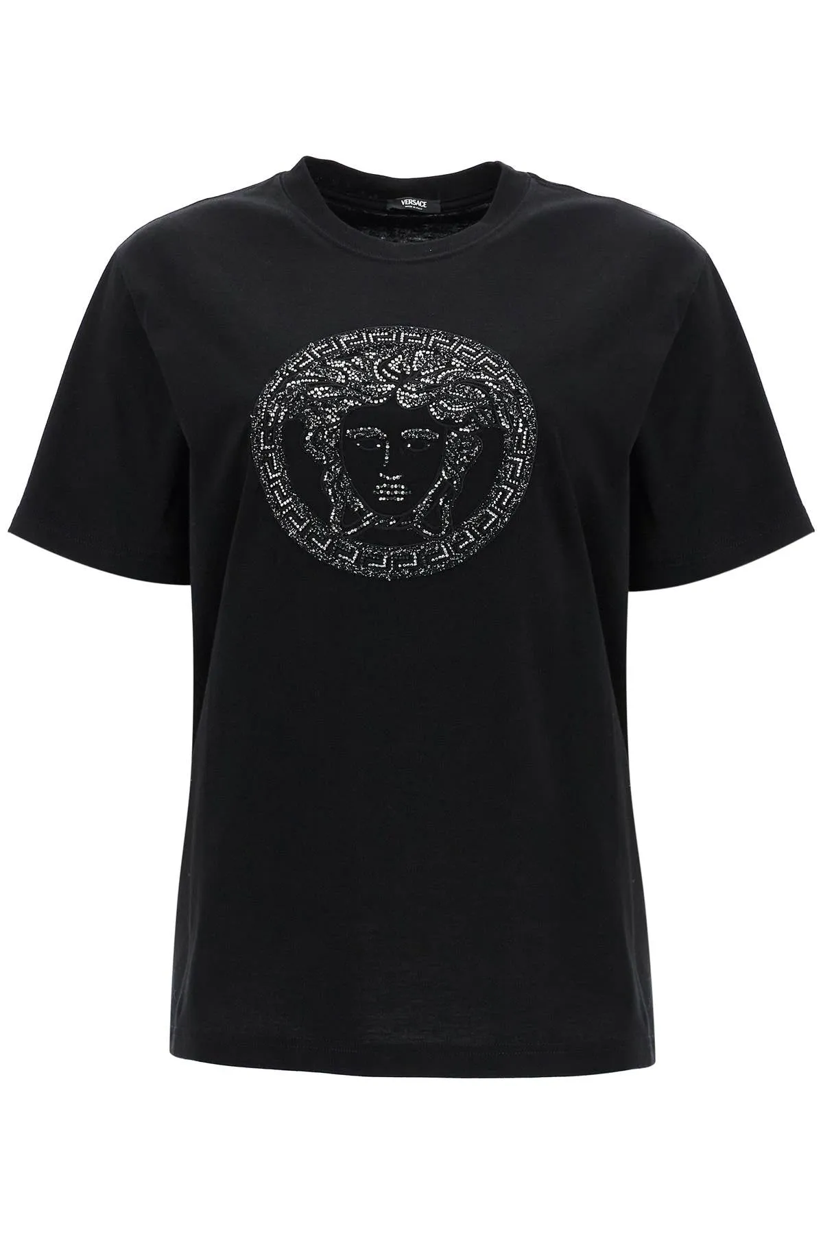 medusa embroidered t-shirt 1018752 1A13594 BLACK