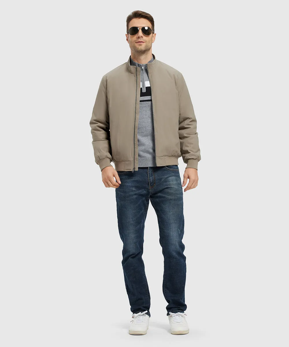 Men's Quilted Cotton Stand Collar Jacket
