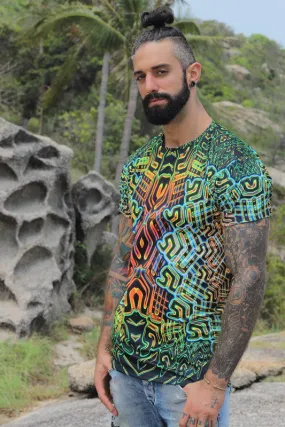 Mens Rave Shirt | Psy Clothing | Sacred Geomery Shirt | Fractal Shirt | Sacral (TS)