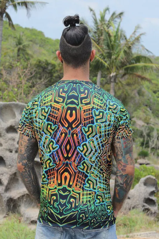 Mens Rave Shirt | Psy Clothing | Sacred Geomery Shirt | Fractal Shirt | Sacral (TS)