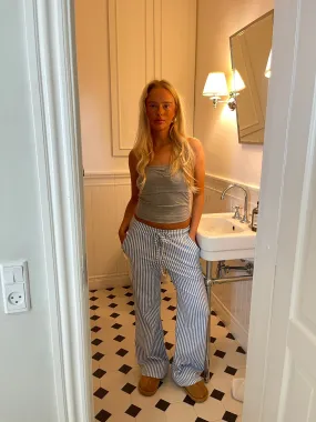 Nancy sweatpants with stripes - Blue/white