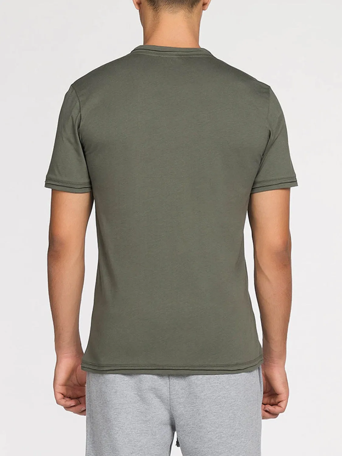 Organic Cotton Short Sleeve Henley T-shirt Khaki