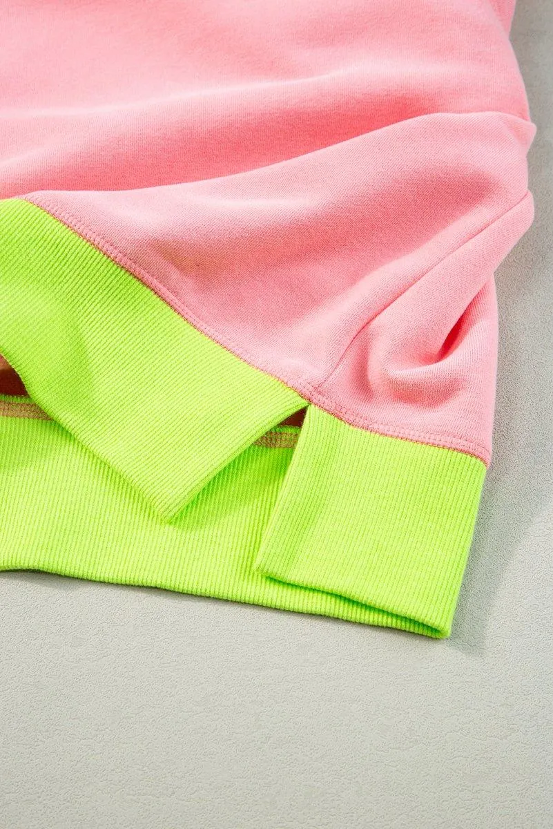 Pink and Neon Green Sweatshirt