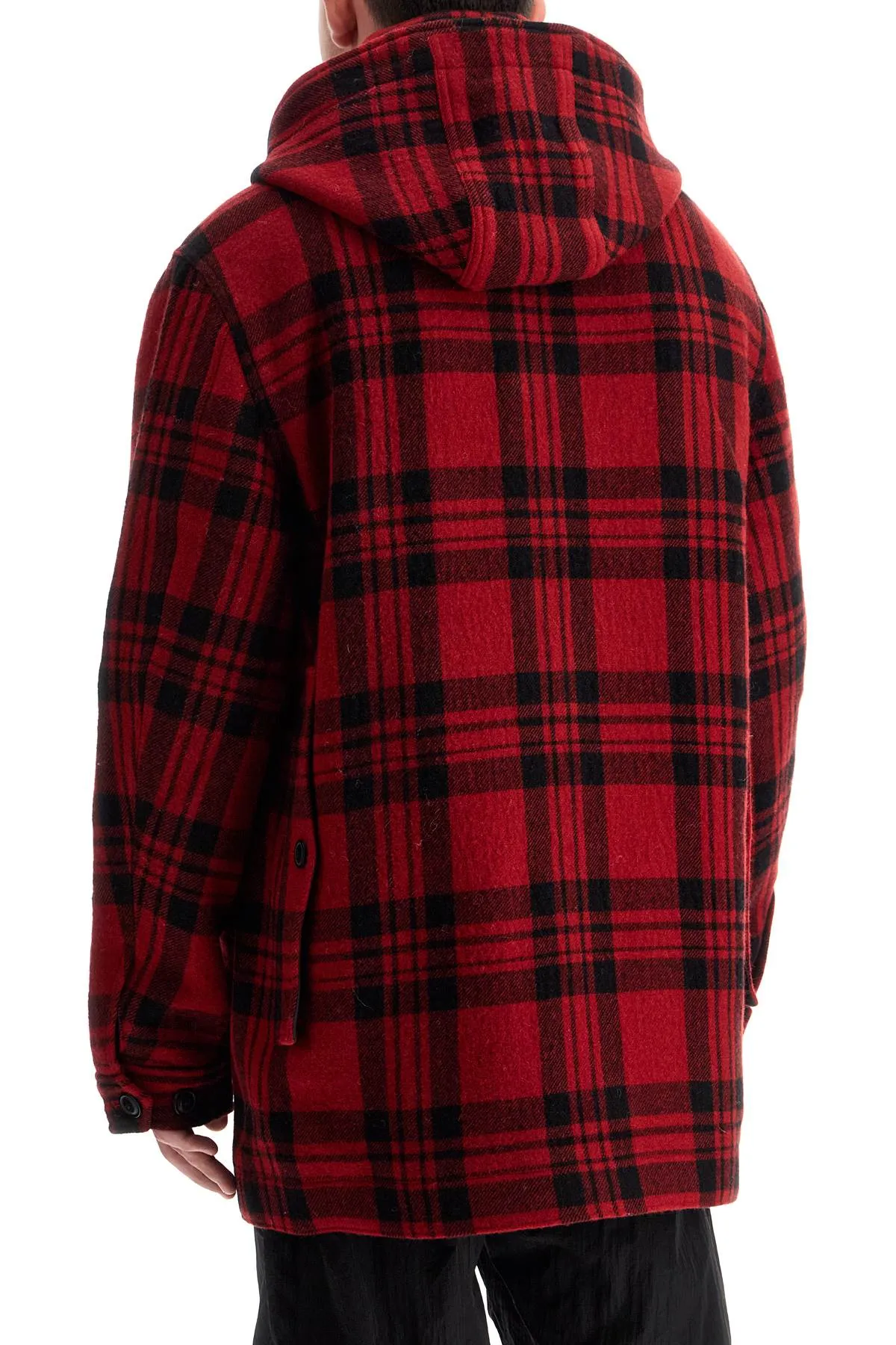 plaid cruiser hooded jacket CMWOOUT555MRTD0063 RED CHECK