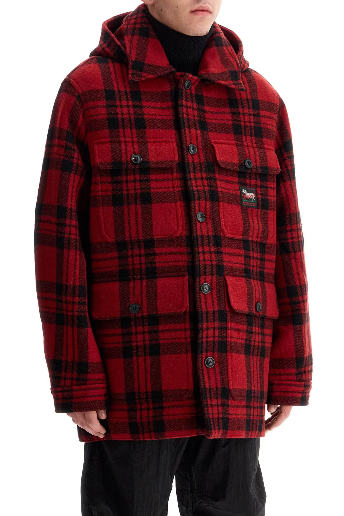 plaid cruiser hooded jacket CMWOOUT555MRTD0063 RED CHECK