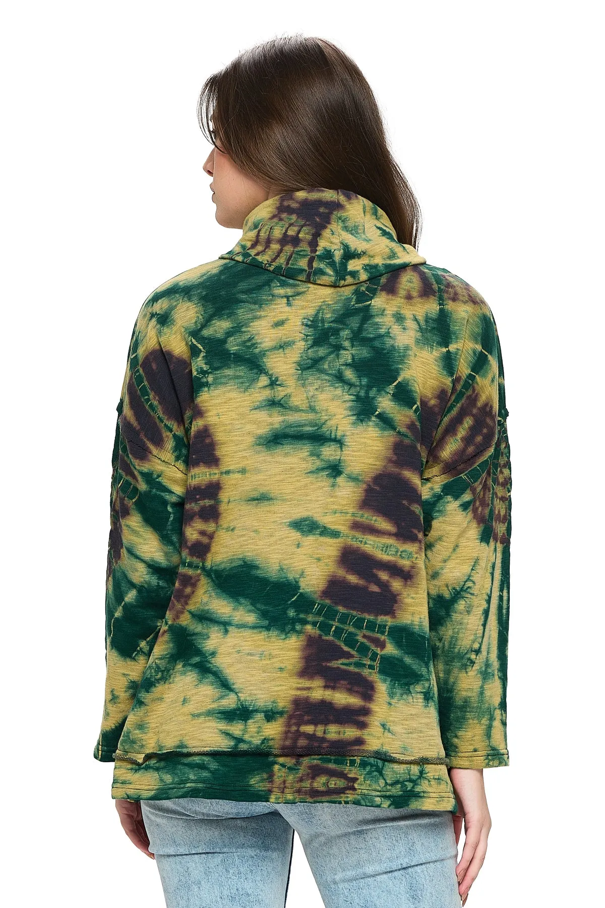 Pullover Oversized Cowl Neck Tie Dye
