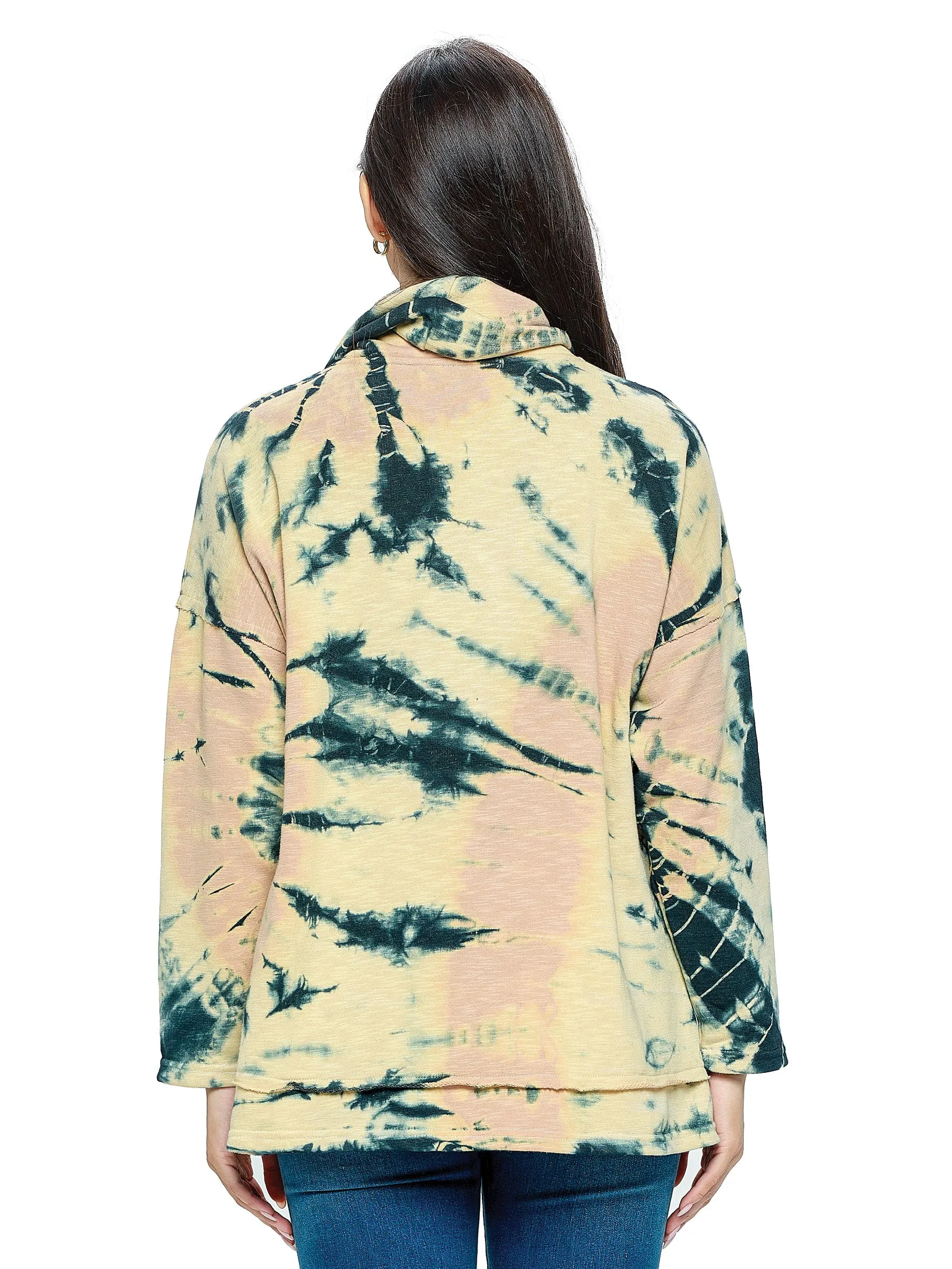 Pullover Oversized Cowl Neck Tie Dye