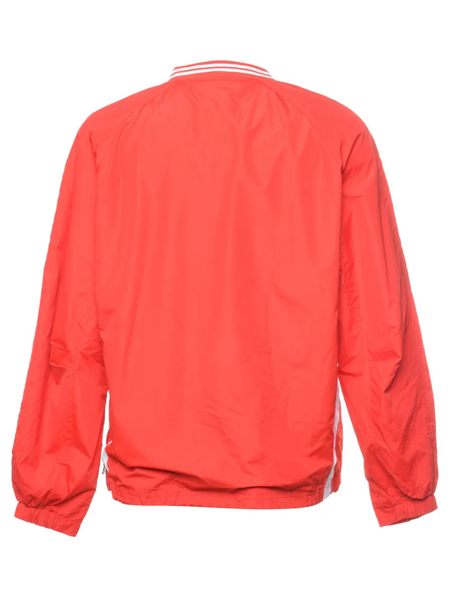Red & White V-Neck Jersey - M