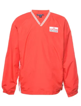 Red & White V-Neck Jersey - M