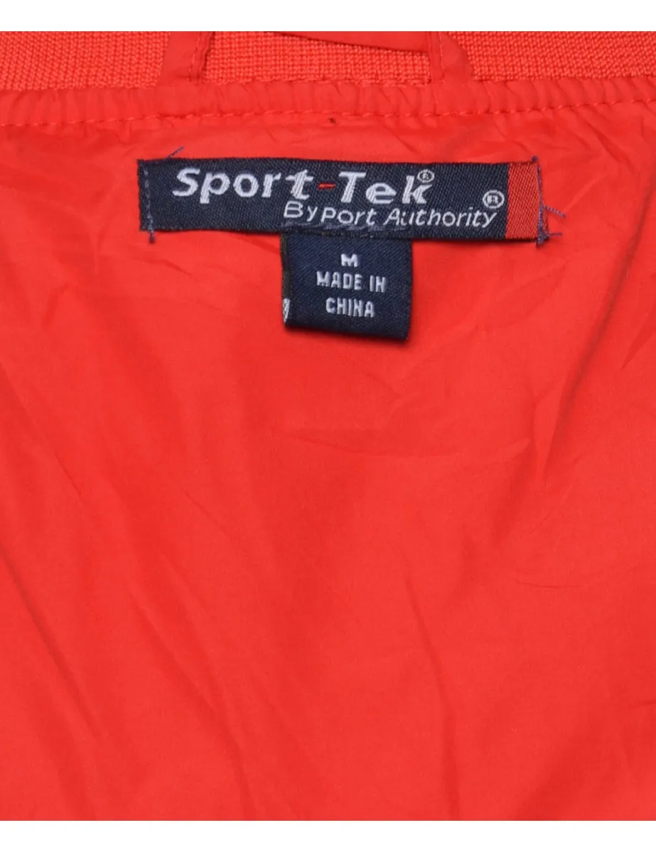Red & White V-Neck Jersey - M