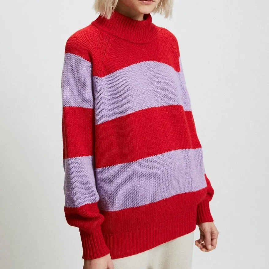 Rita Row Waite Sweater in Red   Lilac