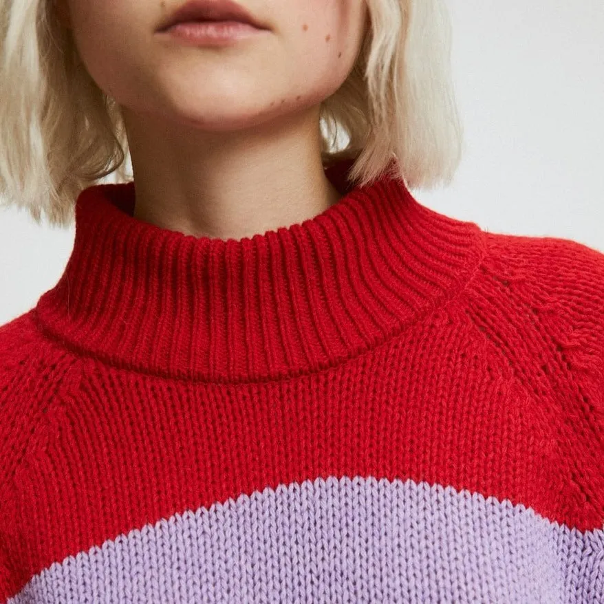 Rita Row Waite Sweater in Red   Lilac
