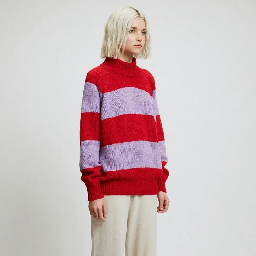 Rita Row Waite Sweater in Red   Lilac