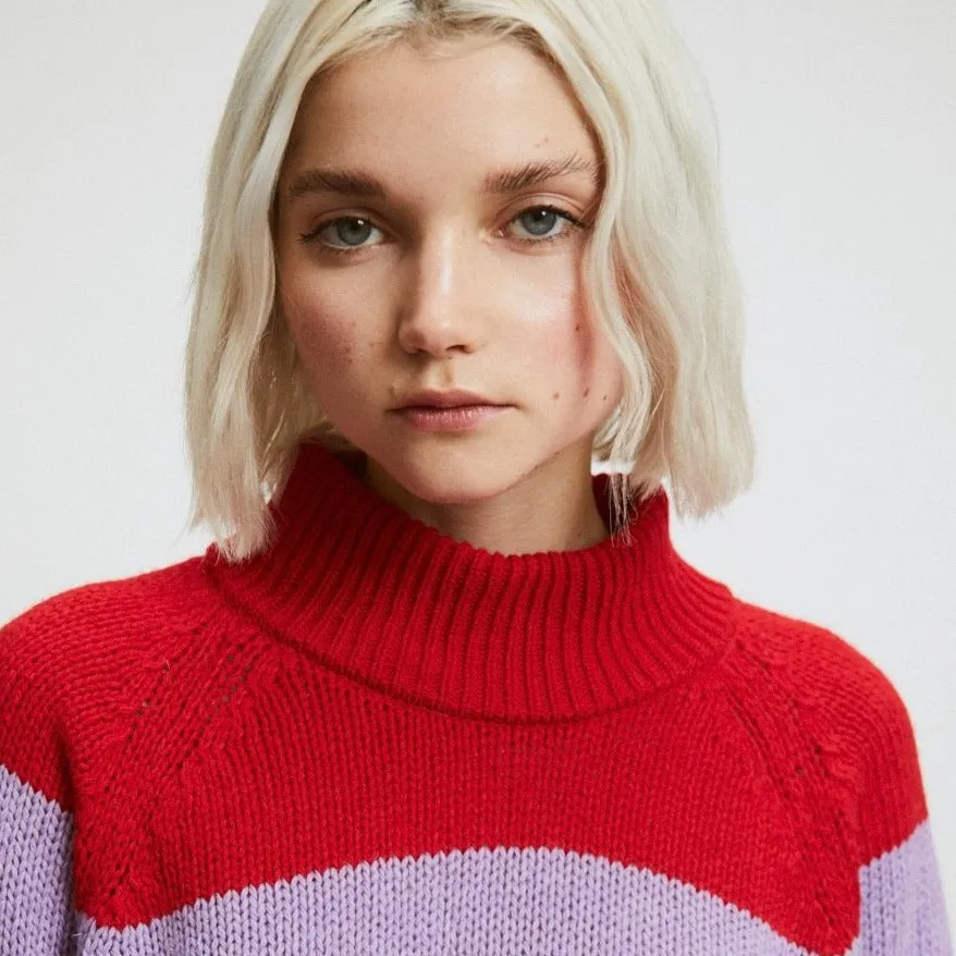 Rita Row Waite Sweater in Red   Lilac