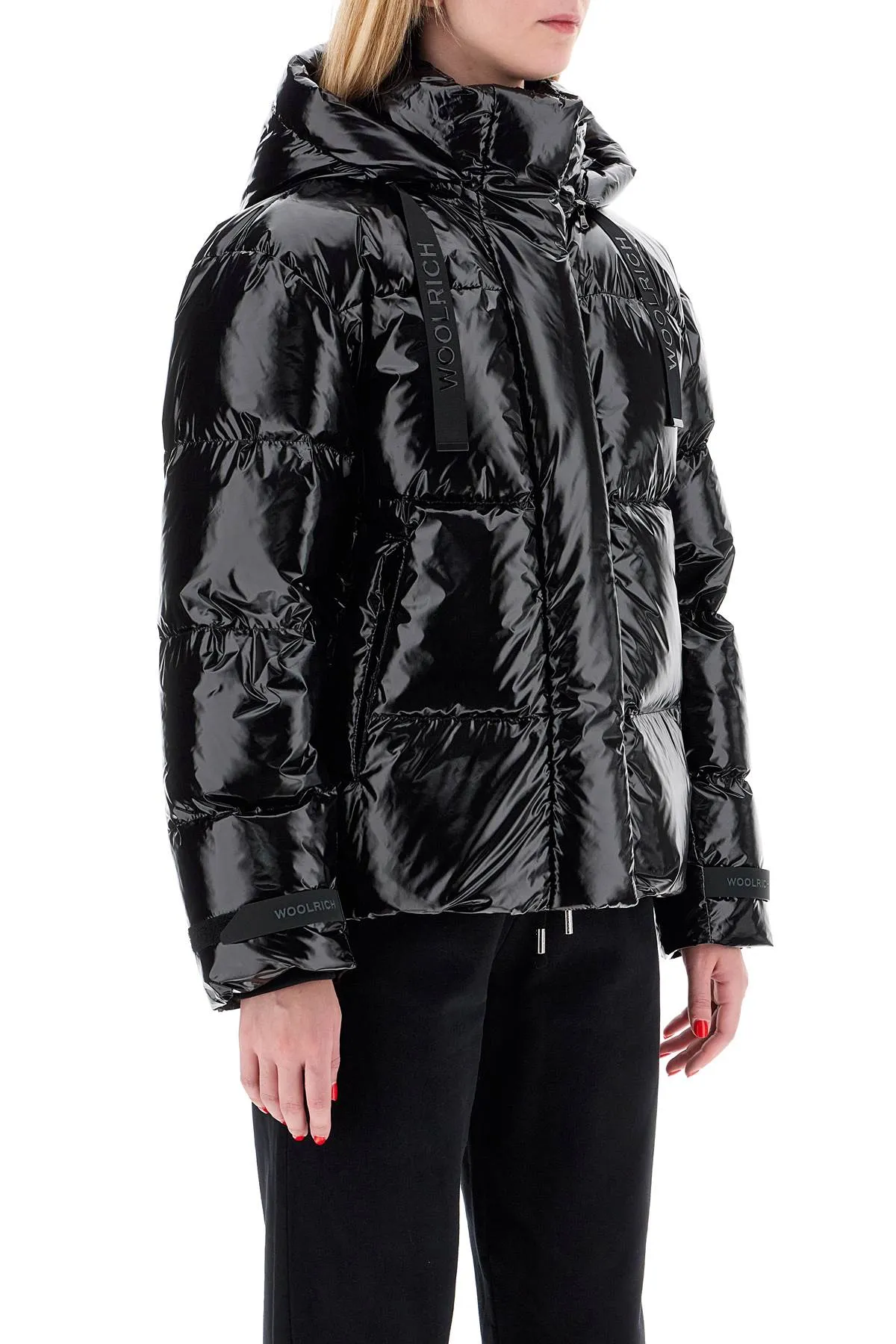 shiny nylon down jacket CFWWOU1082 FRUT3787 BLACK
