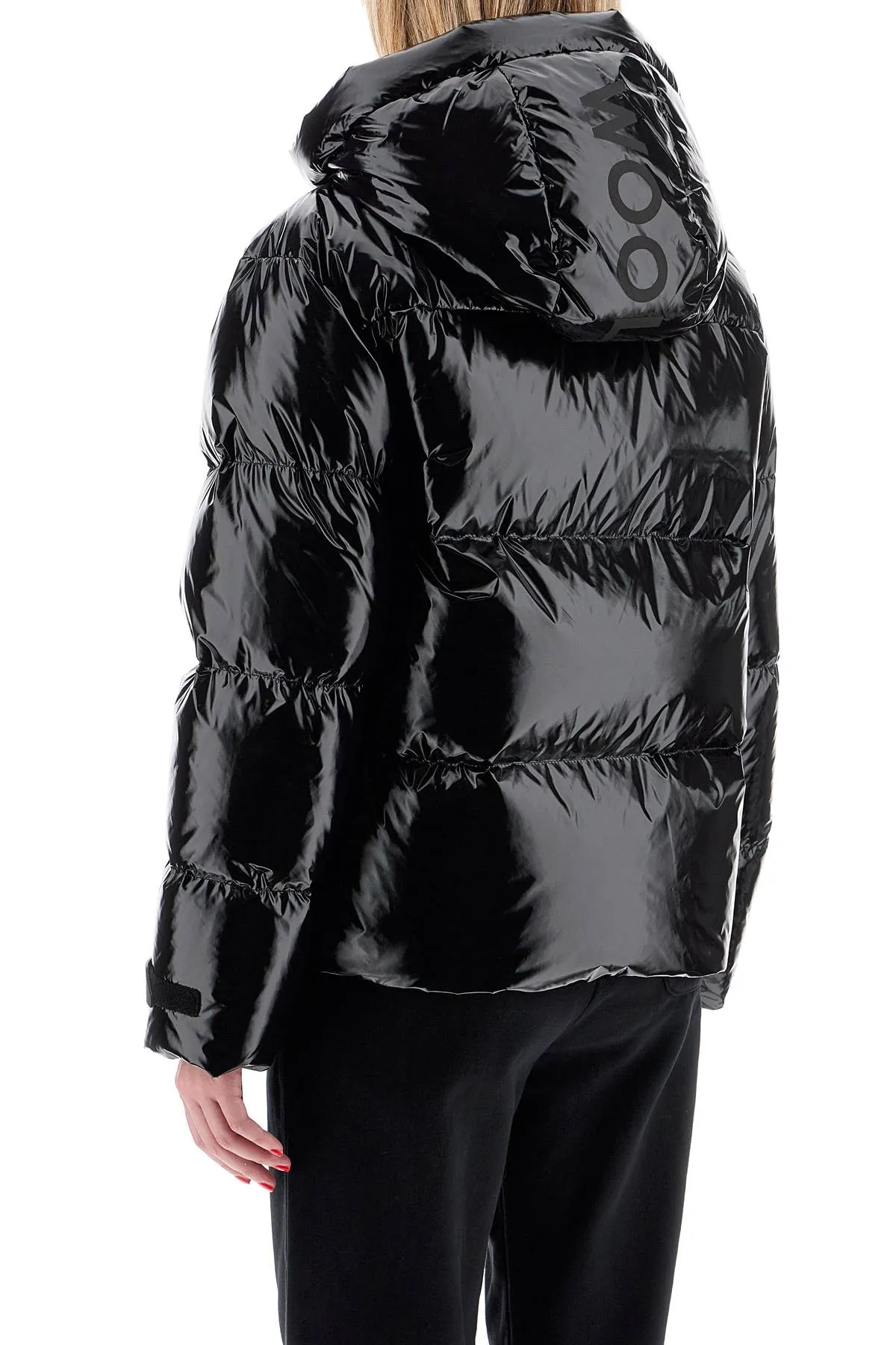 shiny nylon down jacket CFWWOU1082 FRUT3787 BLACK