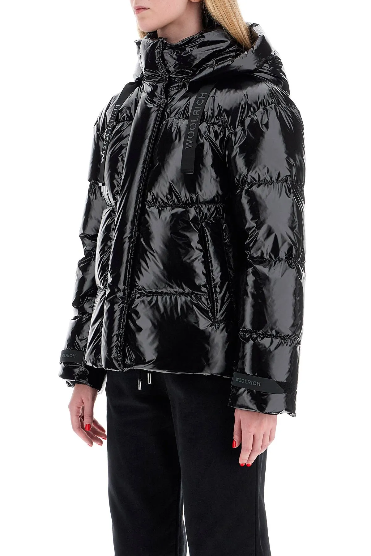 shiny nylon down jacket CFWWOU1082 FRUT3787 BLACK