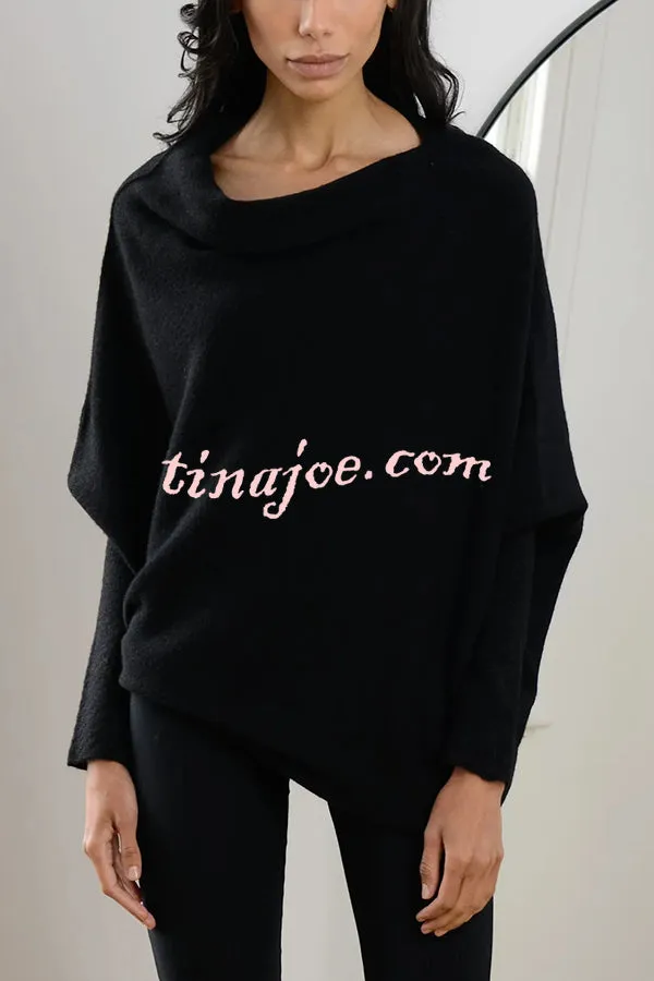 Solid Color Round Neck Long Sleeve Loose Knitted Sweater