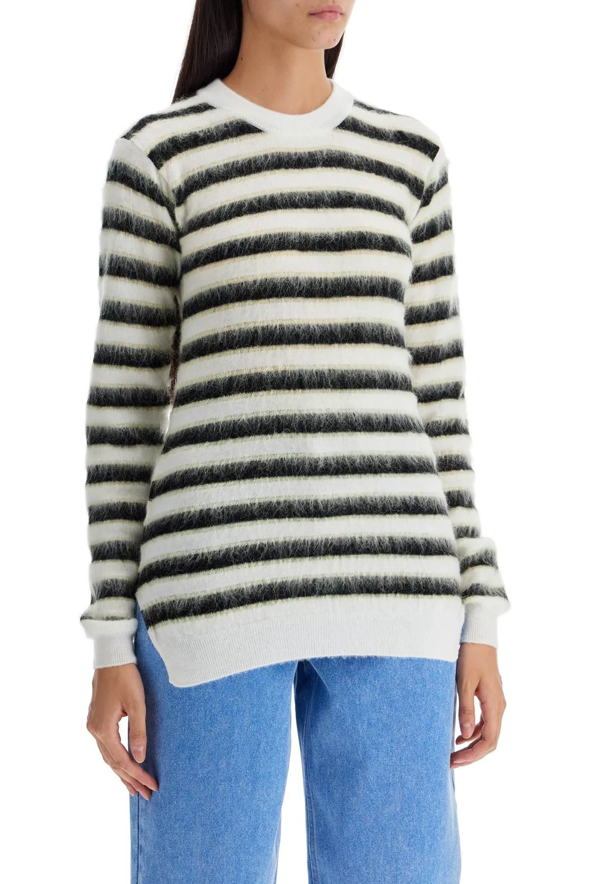 striped crewneck pullover GCMD0544Q0 UFW617 ALABASTER