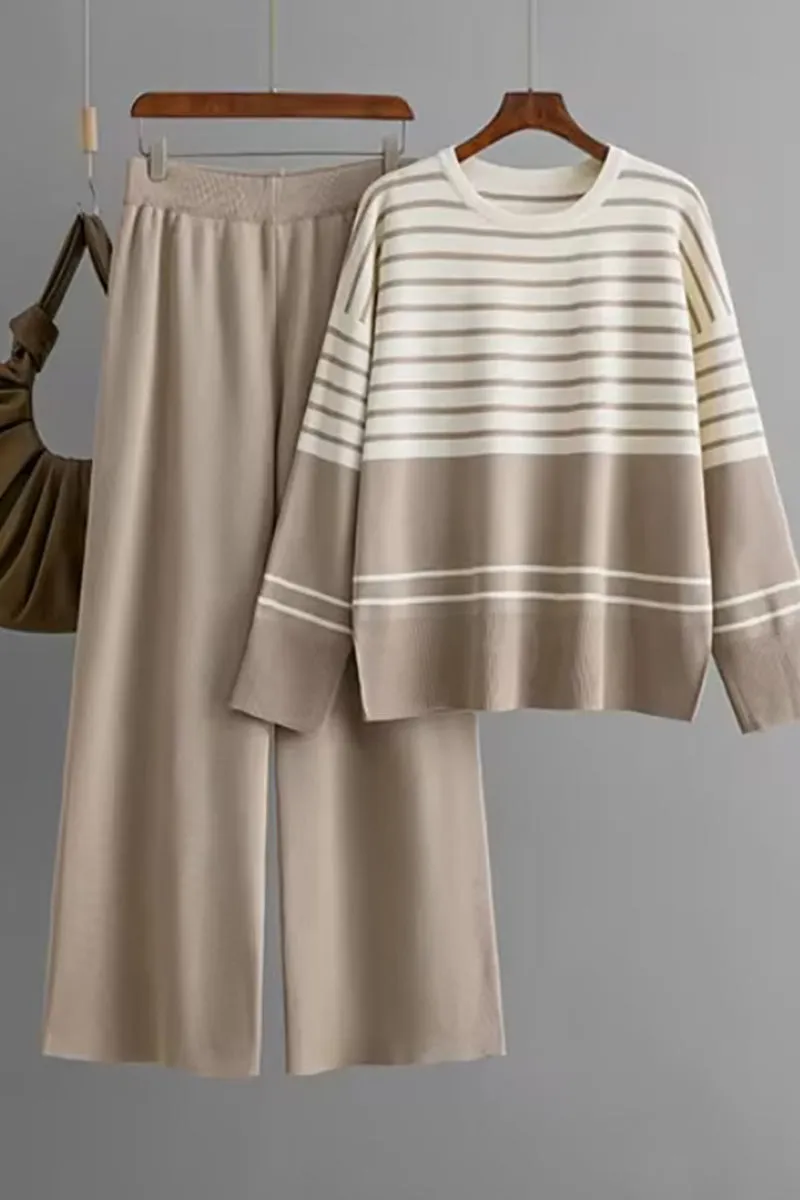 Striped Sweaters And Loose Pants