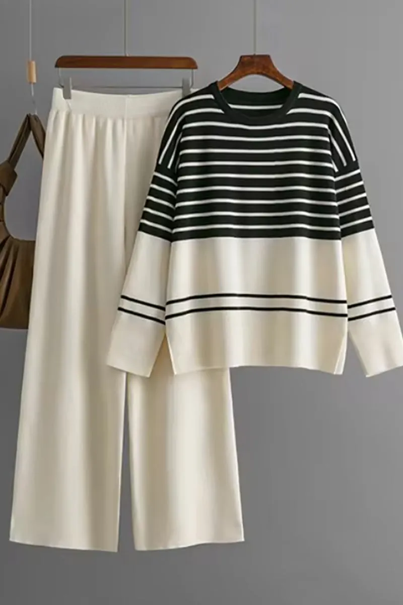 Striped Sweaters And Loose Pants
