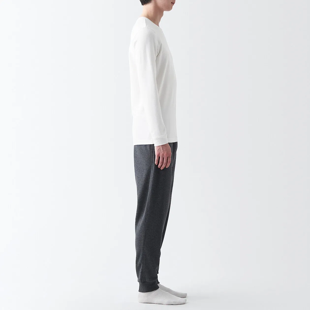 Thick Cotton Crew Neck Long Sleeve T-shirt 
