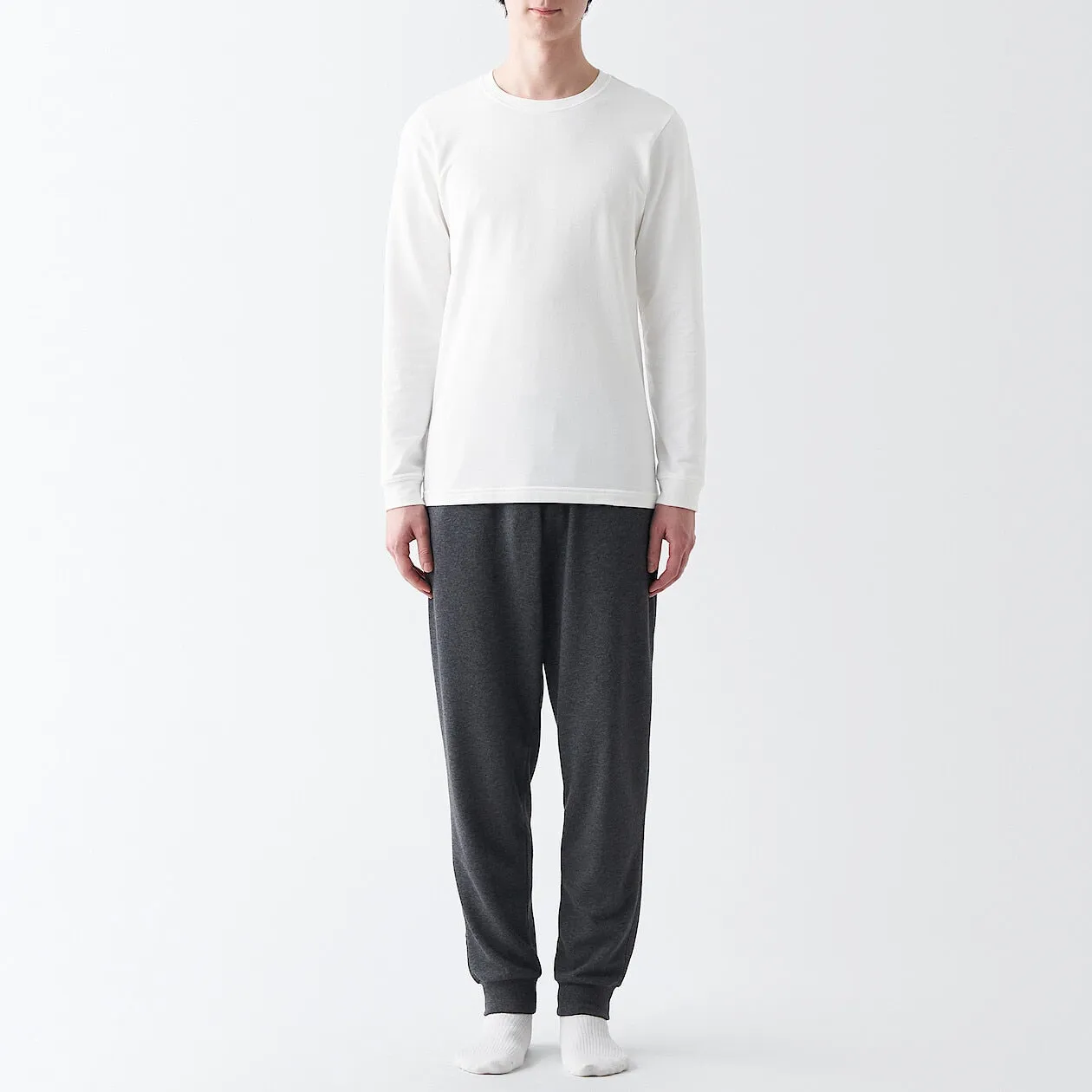 Thick Cotton Crew Neck Long Sleeve T-shirt 