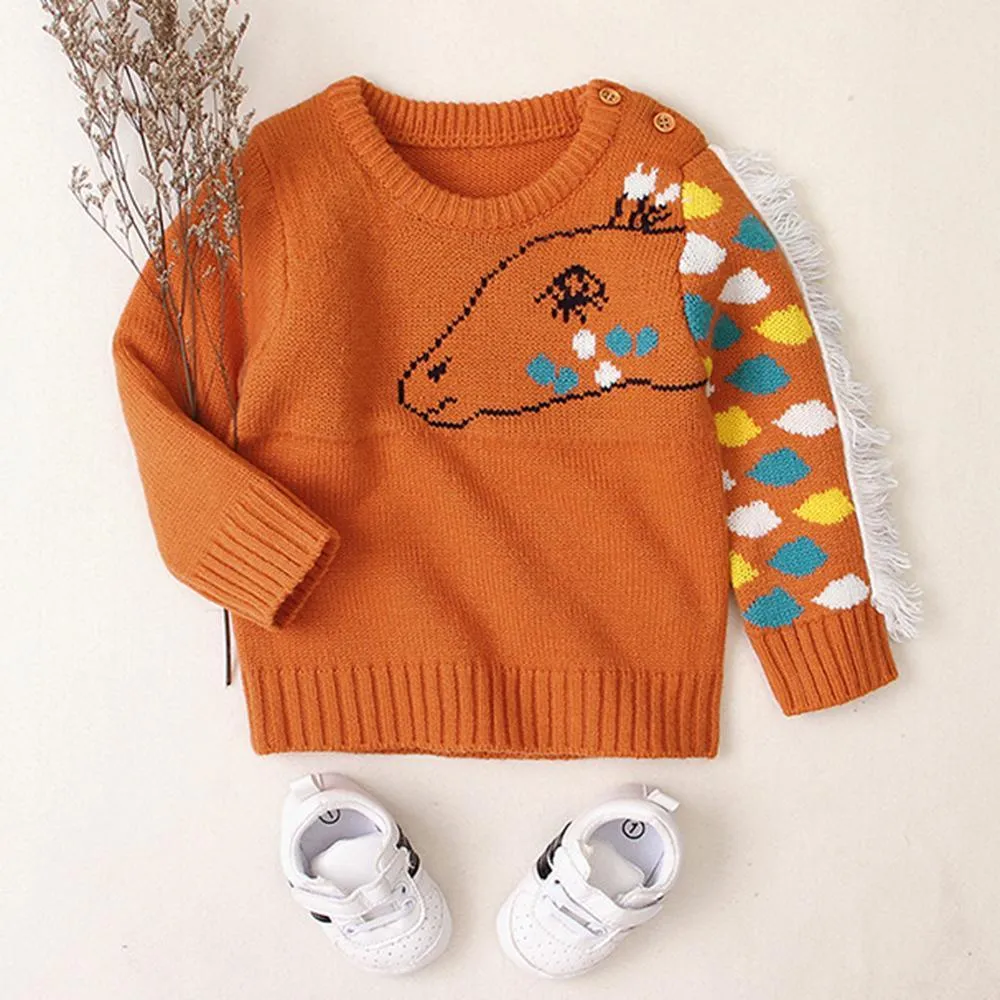 Unisex Cartoon Pony Knitted Pullover Sweaters Buy Baby Clothes Wholesale