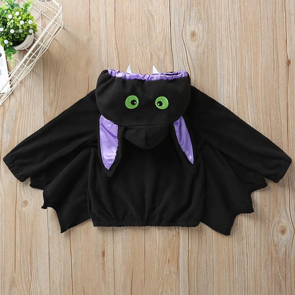 Unisex Halloween Bat Hooded Long Sleeve Jackets