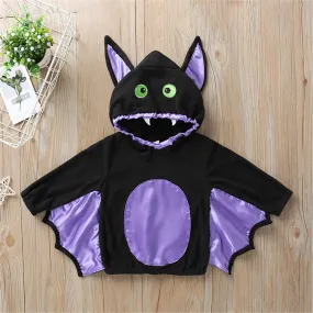 Unisex Halloween Bat Hooded Long Sleeve Jackets