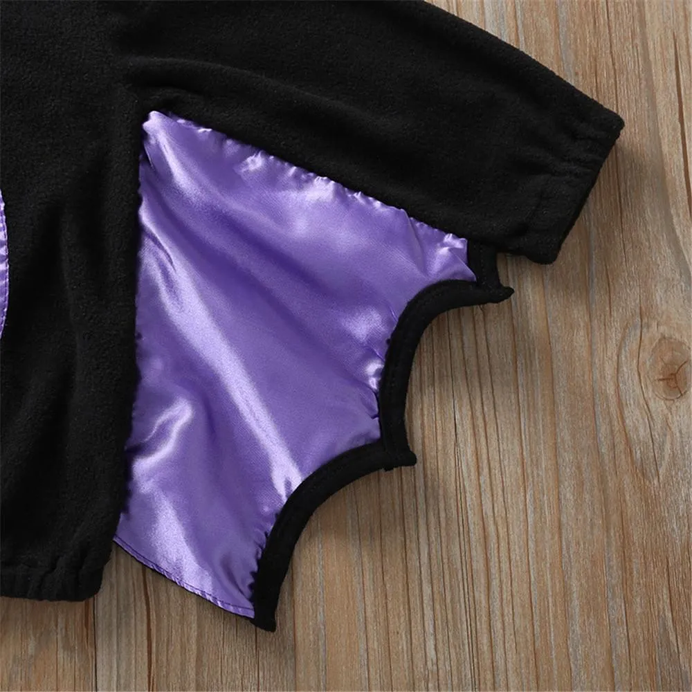 Unisex Halloween Bat Hooded Long Sleeve Jackets
