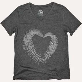Women's Fern Heart V-Neck T-shirt